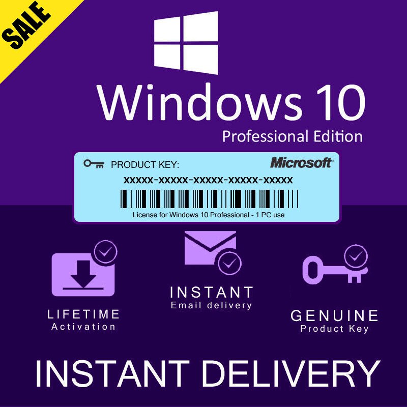 Windows 10 Pro Licencia original PERMANENTE 1 ACTIVACIÓN